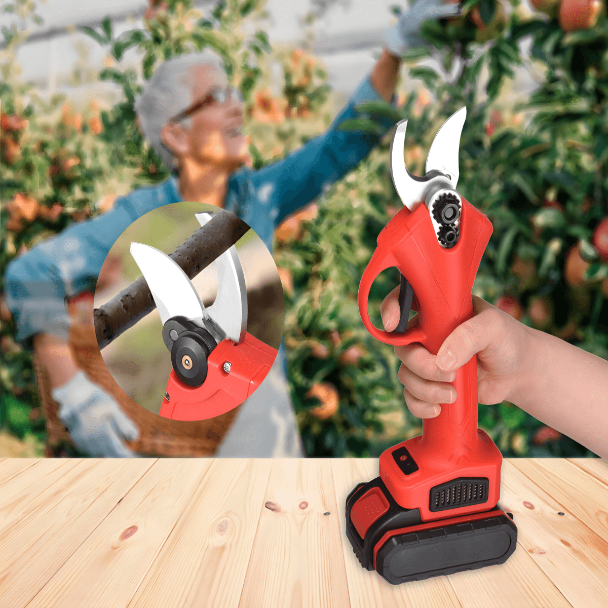 Električne makaze za orezivanje voca 21v + dve baterije + POKLON